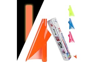 VEGIXO Heat Transfer Vinyl Orange – Glow in Dark 12inch x 8 Feet Iron on Vinyl Roll for Cricut & Cricut Heat Press,HTV Vinyl is Easy to Cut & Weed