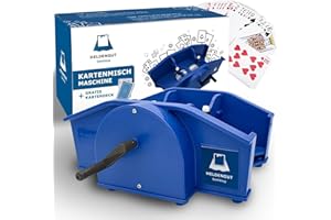 HELDENGUT Kartenmischer manuell – Kartenmischmaschine mit Kurbel für Spielkarten, Poker, Blackjack, Bridge & mehr; robust, einfach, ohne Batterien