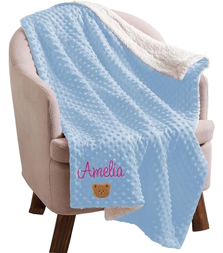 Coperta per neonati ricamata, morbida coperta in maglia di cotone per
