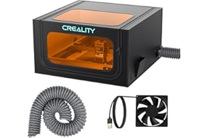 ‎CREALITY Creality Aufgewertet Lasergravierer Gehäuse Pro, Faltbare Laser Gehäuse mit Abluftventilator und Rohr, Feuerfest,Augenschutz,Gegen Rauch,Lärm,für xTool, Creality Lasergravurmaschine,720x720x400mm