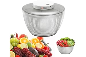 MOREIH Centrifuga per insalata 4,5L/6L Insalata Elettrica di Grande Capacità Verdure Frutta Lavasciuga Filtro Scolapiatti, USB Lattuga Spinner Cleaner con Ciotola per l'essiccazione di verdure (4.5L)