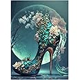 Stalente Diamond Painting Kits for Adults 5D DIY Diamond Art Craft Paint with Full Round Drill for Home Wall Decoration Gifts 30x40cm/12x16in High Heel