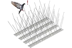AOKKR Taubenabwehr Spikes (1 Meter / 4 Stück), Effektiver Edelstahl Vogelschreck mit robusten und verstellbaren Spikes - Vogelabwehr Spikes für Dach, Balkon, Fenster