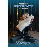 Servikal Boyun Destekli Ortopedik Yastık - Boyun D&uuml;zleşmesi Visco Yastık Pembe 56x34x10,5, Mavi