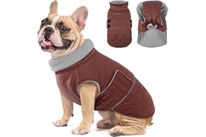 Hjumarayan Płaszcz dla średnich psów - pikowany płaszcz zimowy dla psów, wodoszczelny, z otworem na szelki, odblaskowy, ciepła kurtka z podszewką polarową dla Cocker Spaniel, Bedlington Terrier