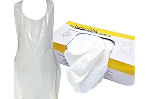 TIGA-MED Disposable Men Aprons Aprons Women's 125, 20 Individually Folded. Pack of 100