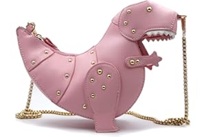 QiMing Dinosaur Shoulder Purses,PU Stegosaurus CrossBody Bag for Girl Women