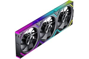 Jungle Leopard Interstellar-V2RS Daisy Chain RGB PC Ventilateur 120MM 3er Pack,1850RPM/68CFM/2.4mmH2O,5V3PIN ARGB und 12V4PIN PWM Ventilateur (Noir Reverse Blade)