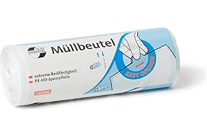 DEISS Lot de 50 sacs poubelle en polyéthylène haute densité Blanc 30 l