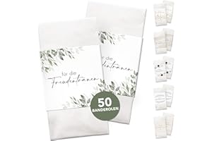 ‎LUFTUNDLIEBE AirDesign Air & Love Freudentränen-Taschentücher mit Klebepunkten zum Verschließen – Hochzeiten – besondere Feierlichkeiten – Frühling – Sommer – Herbst, Blumendesign, Eukalyptus, 50