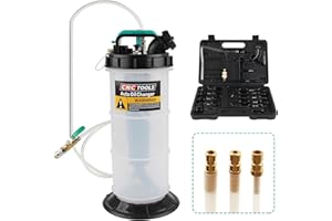 Godimg 5,3 L Bomba de succión de Aceite De Llenado De Transmisión Manual neumática con Juego de 15 Piezas de adaptadores, de fluidos de Aceite para líquidos de automoción.