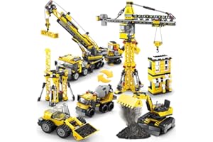 HOGOKIDS Technical Engineering Toy per bambini – 854 pezzi 2 in 1 kit di costruzione modello escavatore gru carrello elevatore bulldozer camion building Toys regalo tecnico per ragazzi ragazze a