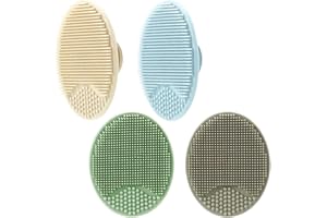 PandaEar Szczotka do kołyski dla niemowląt, silikonowa szczotka do kąpieli dla niemowląt, zestaw pędzli do masażu skóry suchej, nasadki kołyski i egzemy, 4-pak