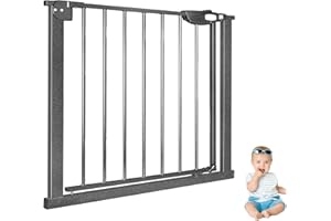 XINZI Barrière de Sécurité pour Escaliers Enfant Sans Perçage 75 - 85 cm Barrière de Porte Fermeture Automatique Ouverture à Double Sens Barrière en Métal pour Animaux de Compagnie, Noir