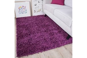 THE RUG HOUSE Ontario Mauve Soft Warm Thick Shaggy Shag Fluffy Living Room Area Rug