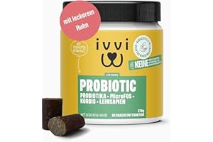 ivvi PROBIOTIC Hunde Probiotika als Leckerli - Hund Darmflora aufbauen, verbesserte Verdauung & Immunsystem - 60 leckere Snacks (270g) mit Huhn