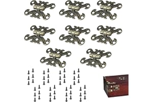 Cimown Zestaw 8 dekoracyjnych zawiasów do drzwi szafy, zawiasy składane w stylu retro, antyczne, do mebli, drzwi, szafek