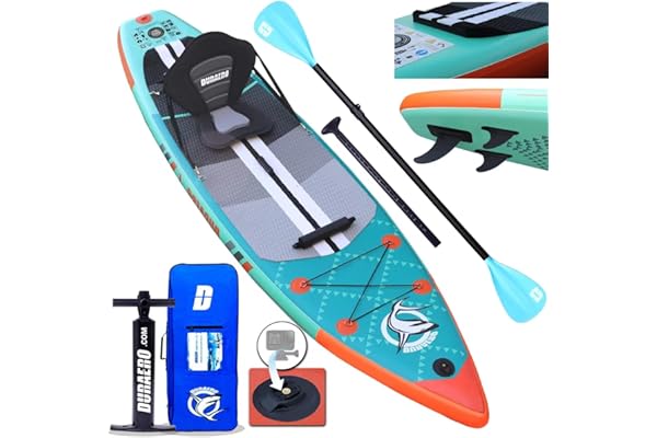 Stand up Paddle Gonflable Planches gonflables, siège Kayak,330 x 76 x 15 cm, jusqu'à 150 kg, Support GO-Pro, Pad intégré, 3 Ailes, Double pagaie réglable, Accessoires complets, Vert Menthe