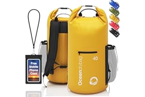 OCEANONLINESTORE Oceandrybag - Waterproof Dry Bag Backpack - Floating Dry Sack Portable for Kayaking, Beach, Rafting, Boating, Hiking, Camping, Fishing with Waterproof Phone Case