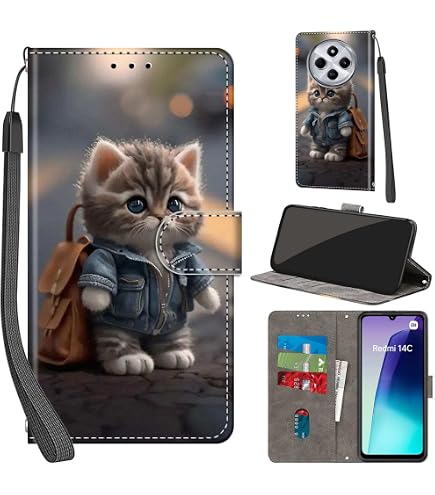 Coque pour Xiaomi Redmi 14C 4G, Housse Xiaomi Redmi 14C 4G, Coque Rabat