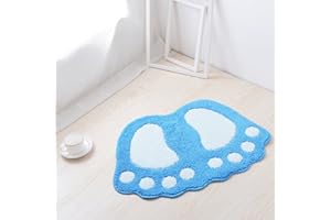 ele ELEOPTION Antypoślizgowa mata łazienkowa, szybkoschnąca mata łazienkowa, urocze stopy, wzorzysta, miękka, wygodna, chłonna, stylowa, antypoślizgowa podkładka do sypialni, kuchni, przedpokoju,