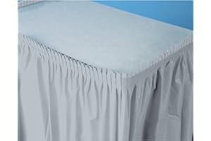 Creative Converting Plastic Table Skirt, 14-Feet, Shimmering Silver