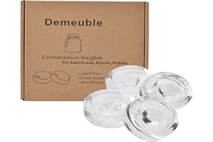 DEMEUBLE Lot de 4 poids de fermentation à large goulot - 7 cm de diamètre - En verre de fermentation avec poignée facile à prendre en main