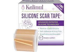 KELINUL Silicone Scar Sheets(1.6 x 120 Roll-3M) Scar Removal Silicone Scar Tape for Softening and Flattening Scars, Acne, C-Section, Keloid Surgery, Painless Removal, Reusable, Washable, 10-12 Month Supply