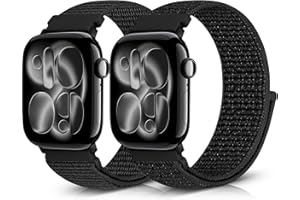 Runostrich Nylon Sport Strap Compatible with Apple Watch Strap 49mm 46mm 45mm 44mm 42mm 41mm 40mm 38mm Women Men, Adjustable Solo Loop Bands for iWatch Series 11 10 9 8 7 6 5 4 3 SE Ultra, 2 Pack