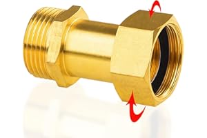 OMZSXK Raccordo a vite in ottone su entrambi i lati uguali G3/4 x G3/4 inch(maschio Ø 25,7mm x femmina Ø 24mm),DN20,Raccordo a vite mobile in ottone passaggio G3/4” con guarnizione