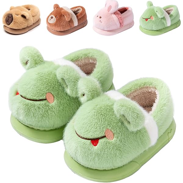 Pantofole Invernali Bambino Pelose – Chiuse, Antiscivolo, Morbide, Con Design Animali, Per Casa
