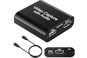Rybozen Audio Video Scheda di acquisizione HDMI con Loop out, USB 2.0 4K HD 1080P 60FPS Scheda di acquisizione per Videogiochi HDMI per Streaming Live per PS3 / PS4 / Xbox One/DSLR/Videocamere