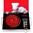 DIVYA DP-55 (Steel) Infrared Cooktop with Grill 2200 Watts - All Utensils Compatible (Full touch Panel, Auto shut off and Overheat Protection)