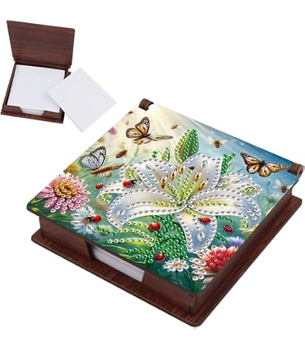 DCIDBEI Peinture Diamant Organiseur De Bureau 13x12cm - Porte-Stylo Broderie Diamant Papillon