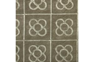 Kt KILOtela - Tela Loneta Estampada, Decoración, Tapizar, Cojines, Cortinas, Colchas, Bolsos, Manteles, Manualidades, 100 cm Largo x 280 cm Ancho, Geométrico, Panot, Flor de Barcelona, Gris ─ 1 Metro