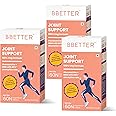 BBETTER Joint Support Supplement - 100% Veg Formula with Veg Glucosamine, Boswellia Serrata, Veg MSM, Ginger, Rosehip extract and Curcumin for Women and Men (pack of 3)