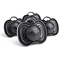 Herobility Gentle Pacifiers – Protective case – BPA-Free – Large air Vents – Newborn – 6 Months – 4-Pack –Black