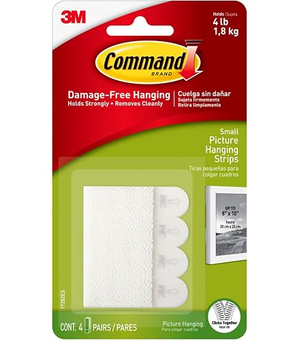 Command Large Hanging Strips, 15 lb., White, 4 Pairs/Pack (17206-ES Command Large Hanging Strips, 15 lb., White, 4 Pairs/Pack (17206-ES