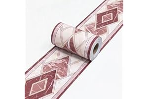 VisitRyl Cenefas Adhesivas para Cocina Baño Decorativas Mármol rojo moderno 10cm X 1000cm Fácil Aplicación Resistente Agua