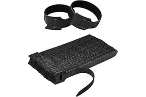 GWAWG 100 szt. opasek kablowych wielokrotnego użytku, regulowane odpinane paski kablowe z haczykami i pętelkami, odpowiednie do wiązania przewodów, sortowania drutów, wiązania przewodów komputerowych