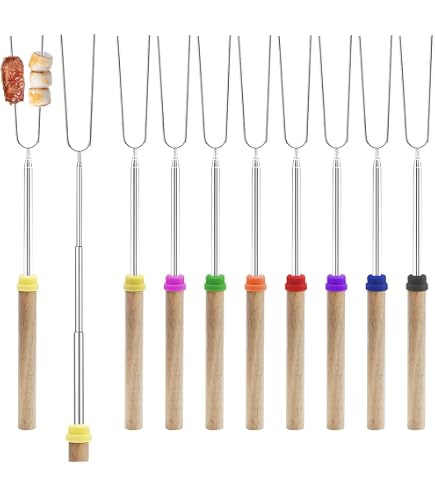 5 Spiedini Telescopici Per Marshmallow: Acciaio Inox, Estensibili, Perfetti Per Falò E Campeggio! - 4
