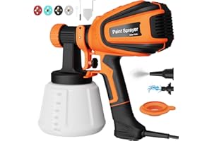 GLORITY Elektrisches Lackierpistole, 700W 1200 ML HVLP Farbsprühsystem, 4 Düsen und 3 Muster Farbsprühgerät, farbsprühpistole für den Innen- und Außenbereich