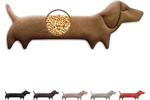 LESCHI Cuscino cervicale termico per microonde, 100% cotone e grano biologico, cane marrone, cuscino riscaldante ideale come fonte di calore in inverno e per alleviare tensioni a spalla schiena collo