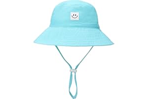 HSYZZY Cappello da sole per bambini con faccina sorridente UPF 50+ cappello da pescatore protettivo per il sole bello cappello da spiaggia per bambino ragazza ragazzo berretto regolabile