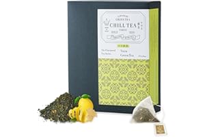 Thé vert au Yuzu de CHILL TEA Tokyo - Thé vert en feuilles 100 % japonais aux agrumes japonais -100% sans plastique sachets - Saveur fruité et rafraichissante (30 sachets)