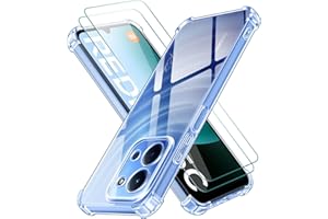 ivoler Funda para Xiaomi Redmi 15C / Poco C85 con 2 Piezas Cristal Templado, Carcasa Protectora Antigolpes Antiarañazos Transparente con Cojín Esquina Parachoques, Suave TPU Silicona Bumper Case