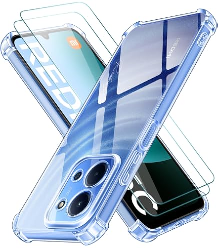 Custodia EbecStar Per Xiaomi Redmi 9A - Cover TPU Trasparente Antiurdo + 2 Vetri Temperati 9H