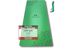 ‎YOSANA Yosana Yogamatte aus Naturkautschuk | extrem rutschfest | ULTRA GRIP Oberfläche aus ECO PU | extra breit 68cm | inklusive Tragegurt | Yoga matte 183x68cm | 4mm dünn