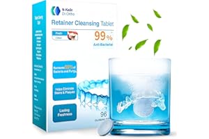 LAVISHLY Retainer Cleaning Tablets - 96 Tablets | Retainer Fresh Tablets for Aligners, Braces, Mouth Guards Clean, Dentures Cleaner | Retainer Brite Aligner Cleaner & Dental Cleansing Care Tablet