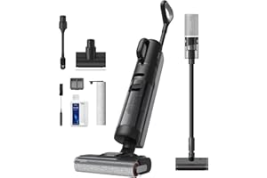 dreame H12 Dual Wet and Dry Vacuum Cleaner, 16000Pa Suction, 4-in-1 Cordless Floor Cleaner and Mop for Multi-Surface, One-Step Self Cleaning with 55°C Hot Air Drying, Edge-to-Edge Cleaning